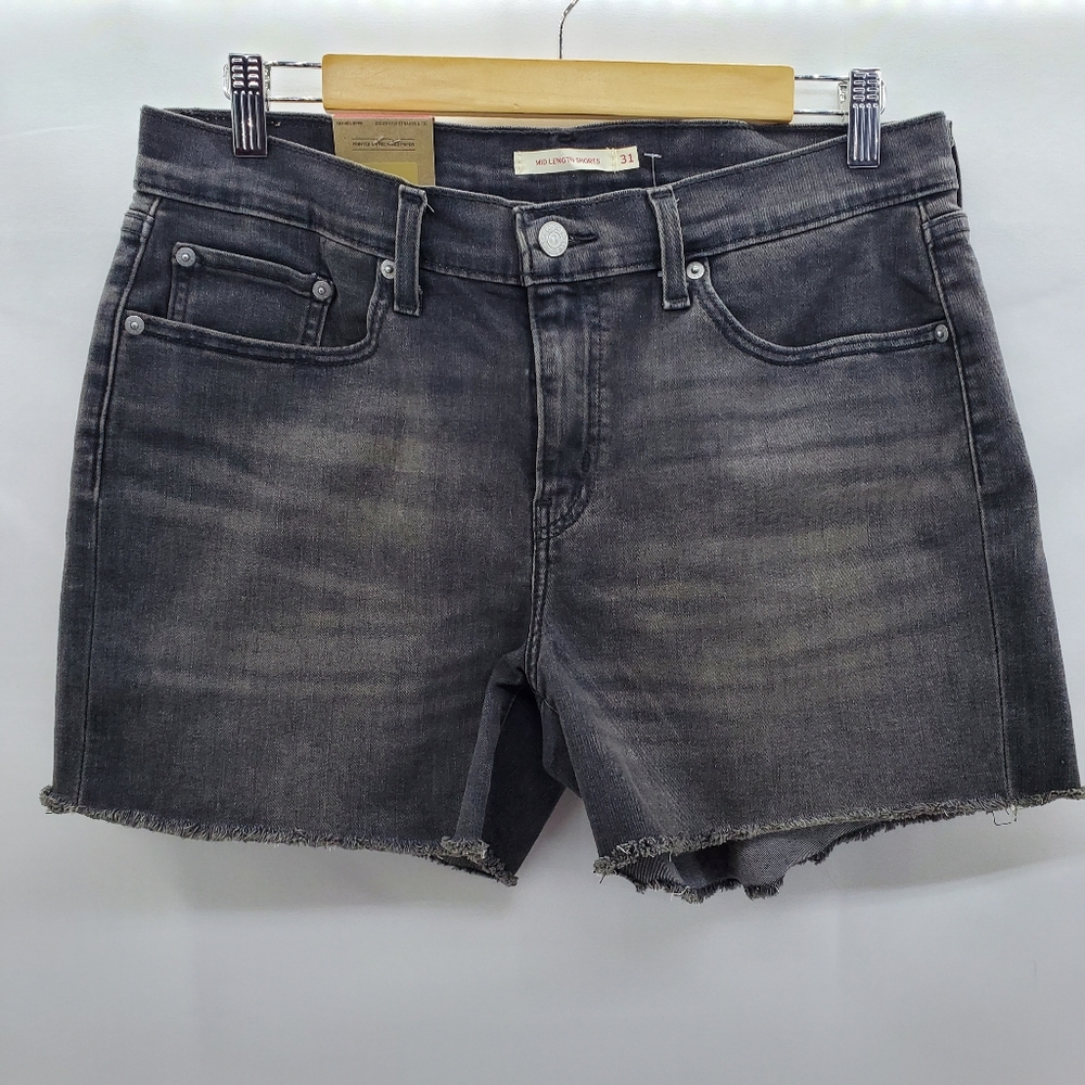 NWT Levi's Charcoal Denim Mid-Length Shorts